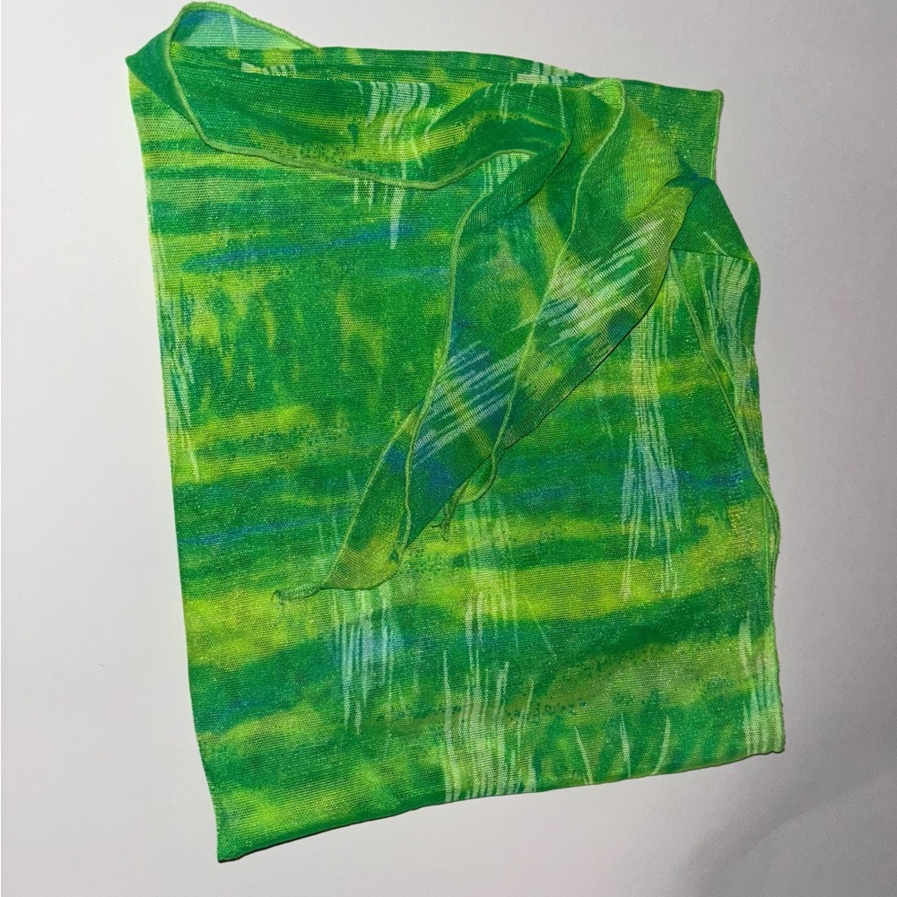 Vibrant Green and Blue Beach Skirt